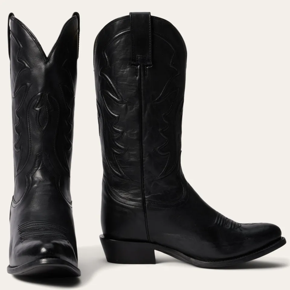 Stetson Ames Corded  Burnished Leather Boot Black Store