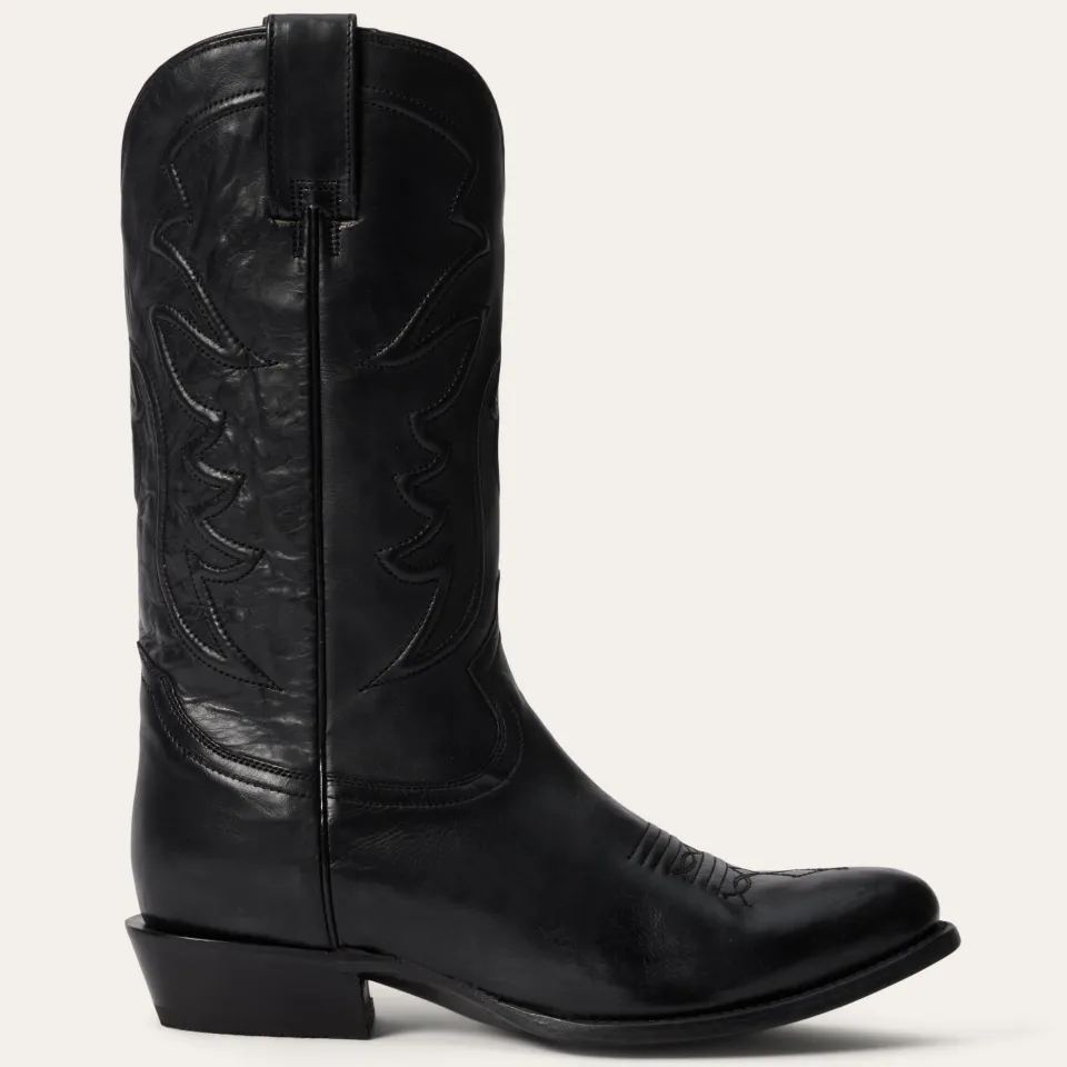 Stetson Ames Corded  Burnished Leather Boot Black Store