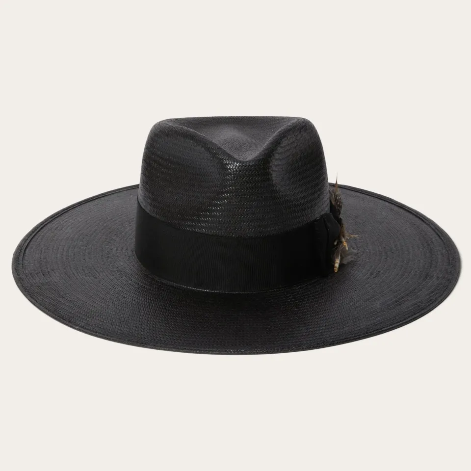 Stetson Atacama Straw Fedora Black Flash Sale