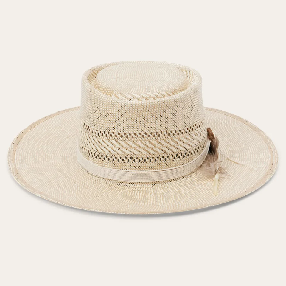 Stetson Batterson Straw Flat Brim Hat Natural/Tan Shop