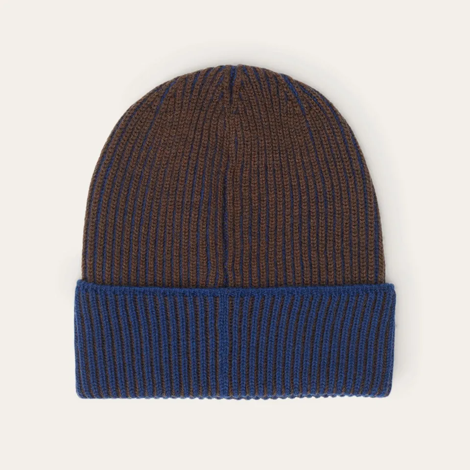 Stetson Beanie Merino Wool Brown/Blue Cheap