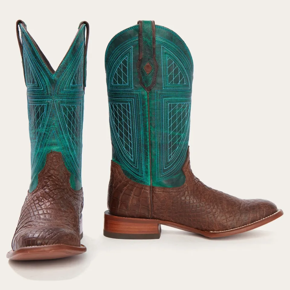 Stetson Big Horn Tobacco Alligator Cowboy Boot Brown Clearance