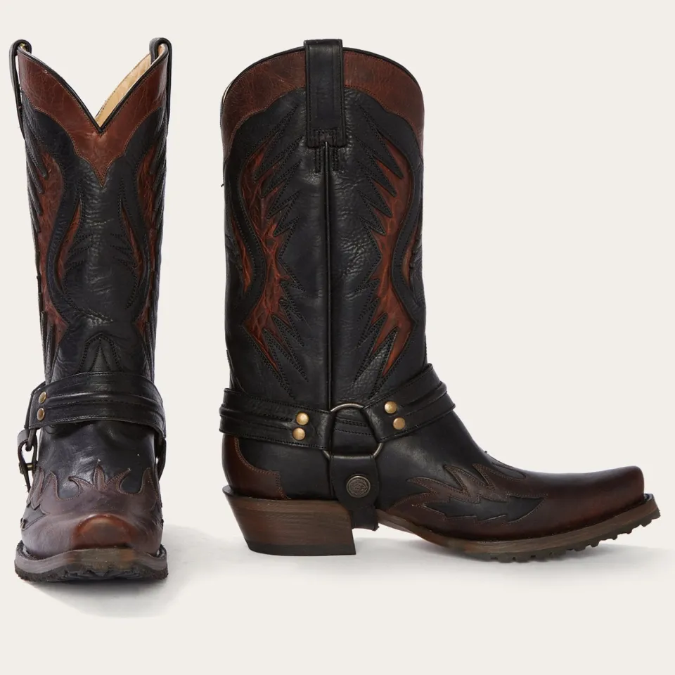 Stetson Biker Outlaw Oiled Leather Cowboy Boot Brown Store