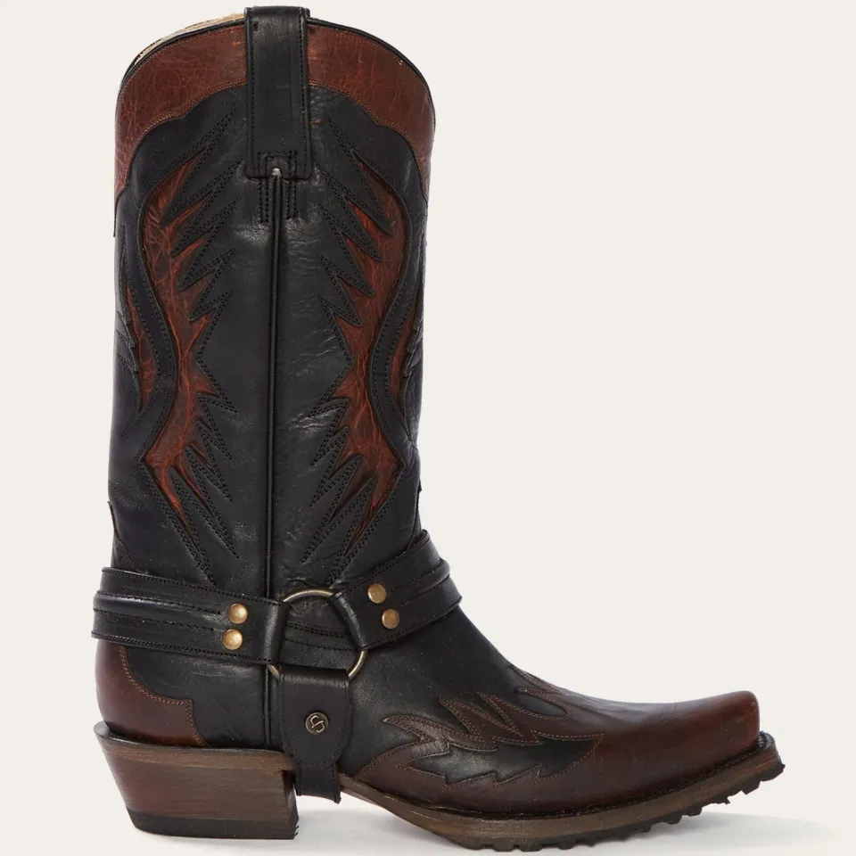 Stetson Biker Outlaw Oiled Leather Cowboy Boot Brown Store