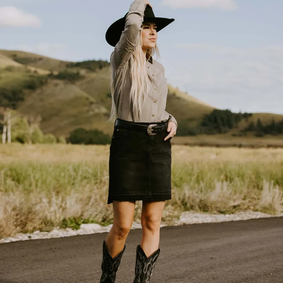 Stetson Denim 5-Pocket Skirt Black Store