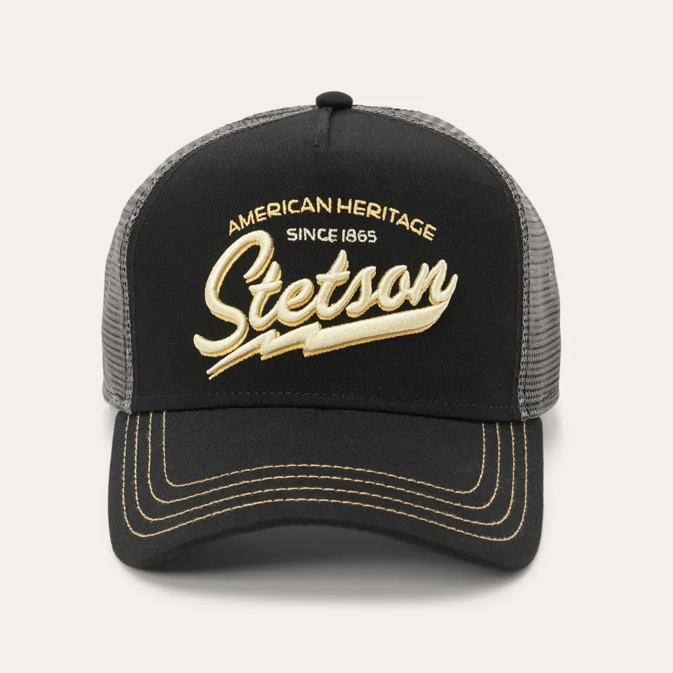 Stetson Embroidered 1865 Trucker Cap Black Sale