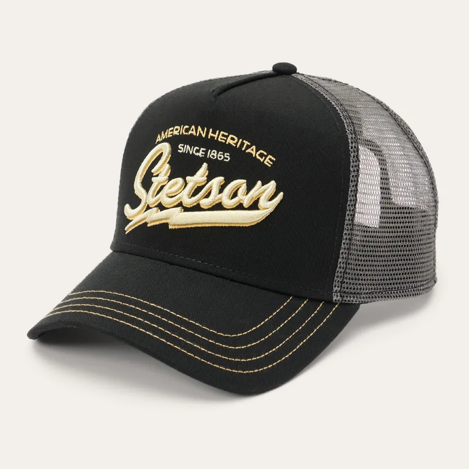 Stetson Embroidered 1865 Trucker Cap Black Sale