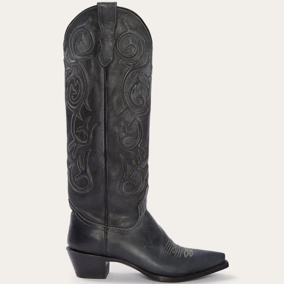 Stetson Blair Corded Side Zip Cowboy Boot Black Flash Sale