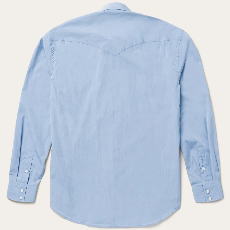 Stetson End On End Solid Shirt Blue Cheap