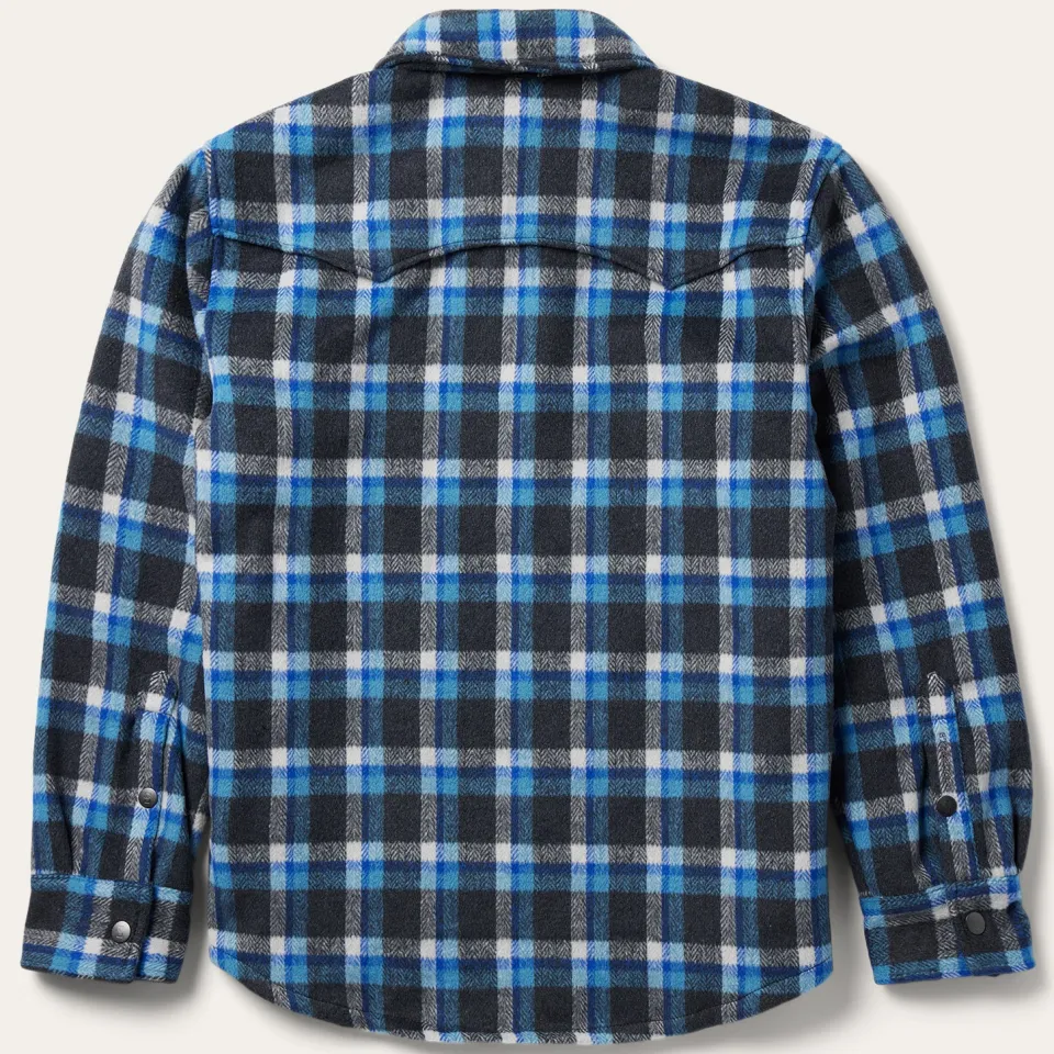 Stetson Plaid Quilted Shirt Jacket Blue Outlet