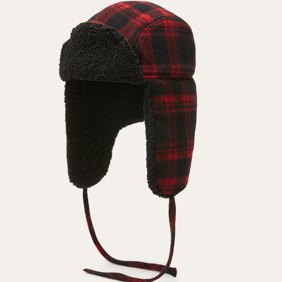 Stetson Bomber Cap Shadow Plaid Red/Black Check Online