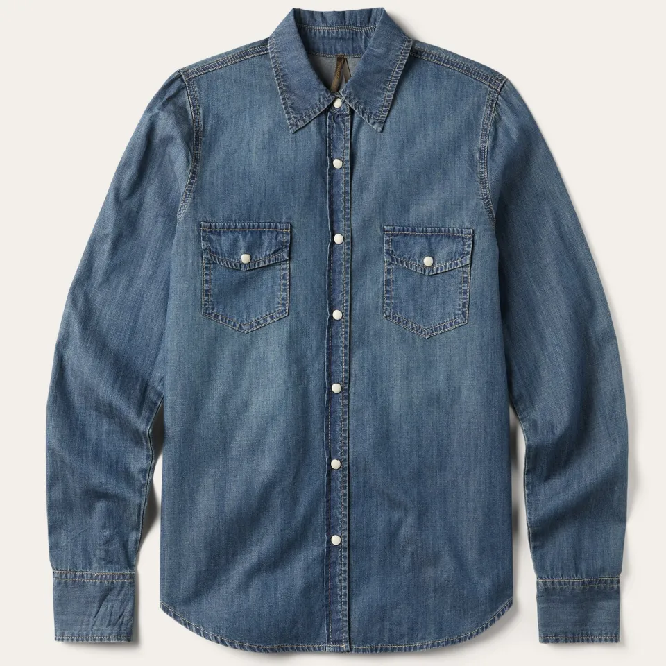 Stetson Boyfriend Fit Denim Shirt Blue Store