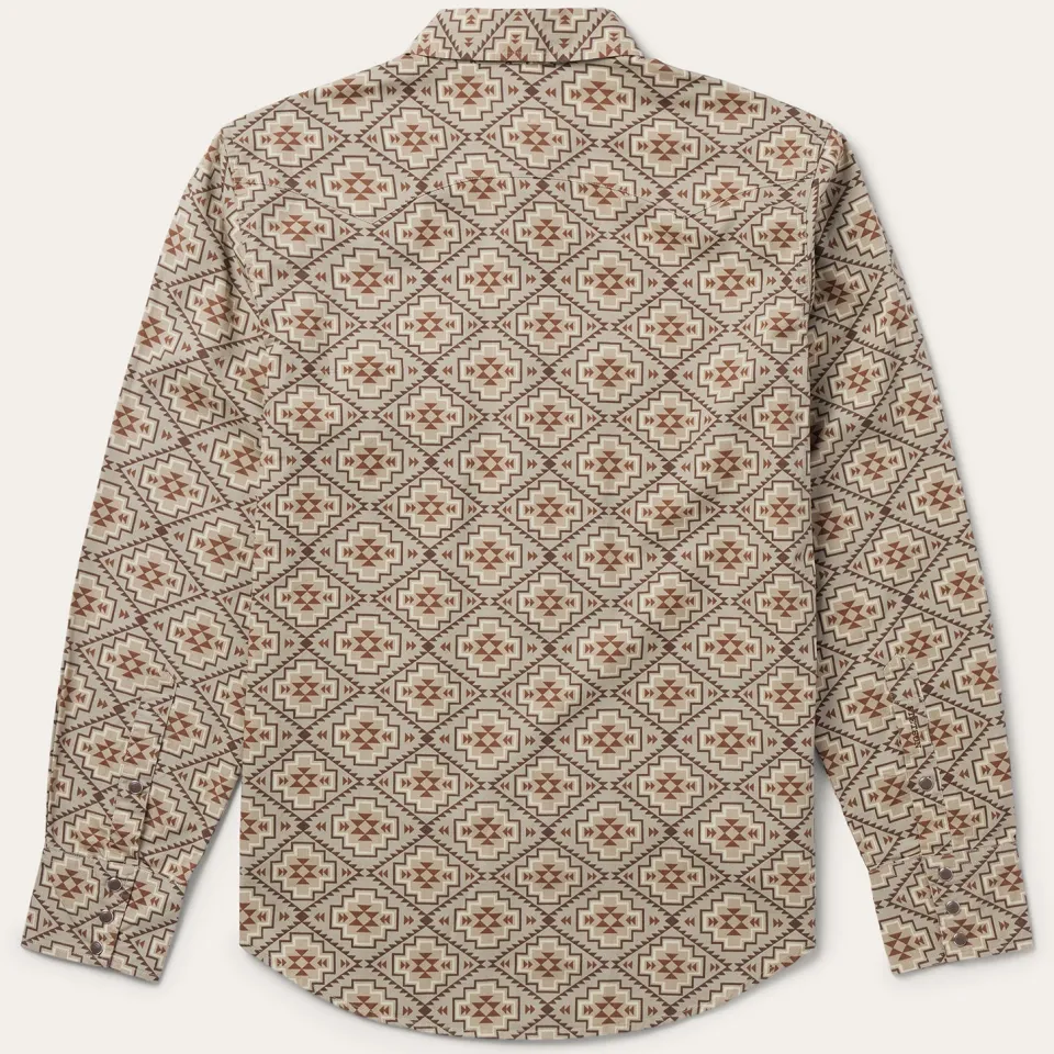 Stetson Aztec Poplin Western Shirt Brown Flash Sale