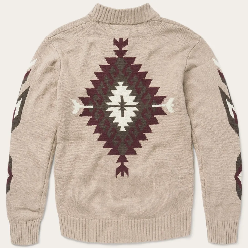 Stetson Gray Aztec Cardigan Brown Discount