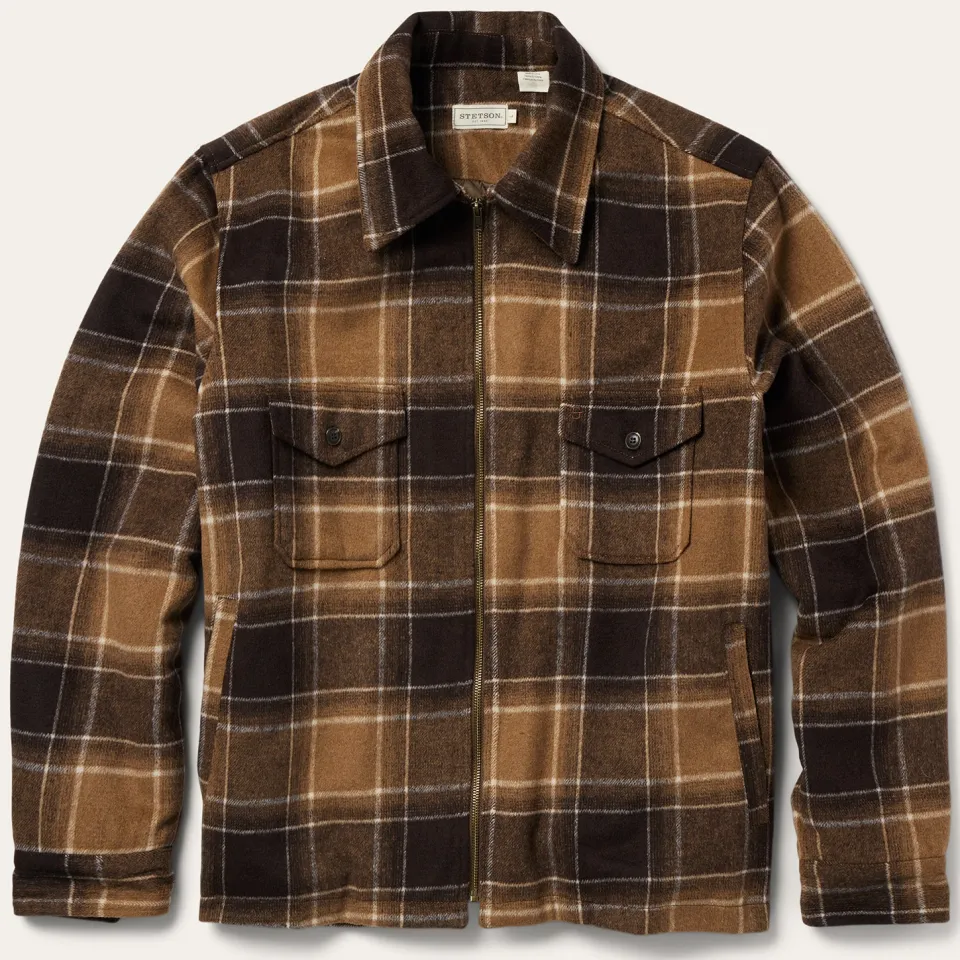 Stetson Plaid Western Coat Brown Shop