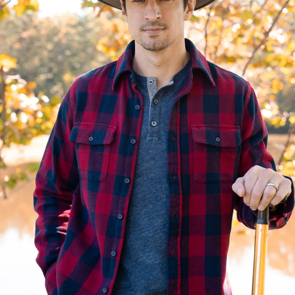 Stetson Buffalo Check Twill Shirt Red Outlet