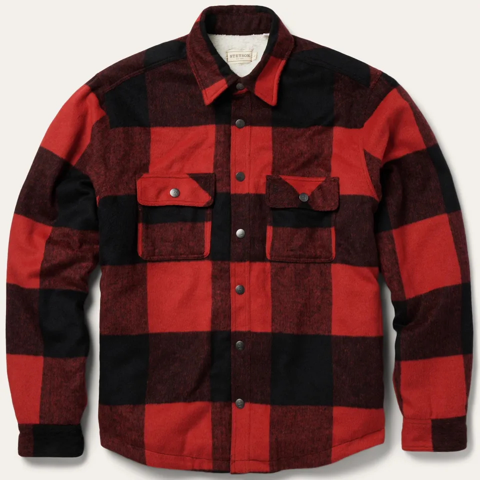 Stetson Buffalo Plaid Western Coat Red Hot