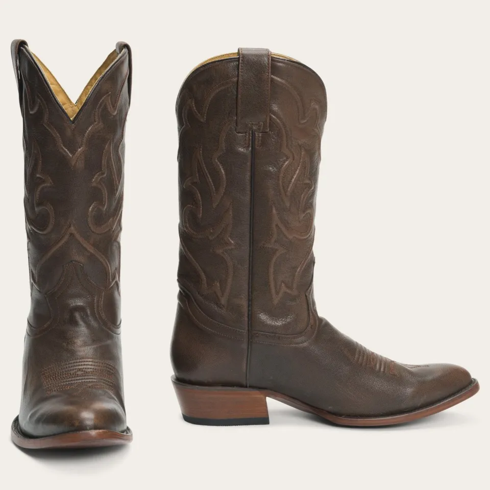 Stetson Carlisle Corded  Brushed Leather Boot Brown Best