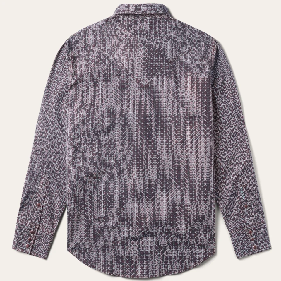 Stetson Chevron Grid Shirt Brown Outlet