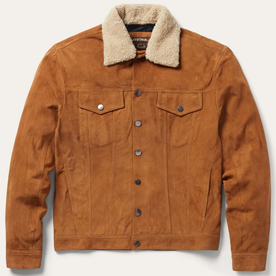 Stetson Classic Suede Jacket Tan Discount