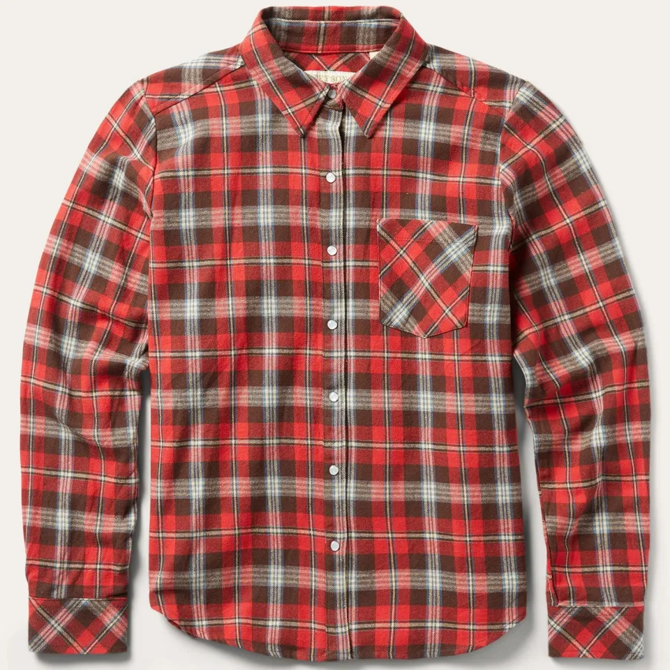 Stetson Classic Western Flannel Shirt in Red Discount