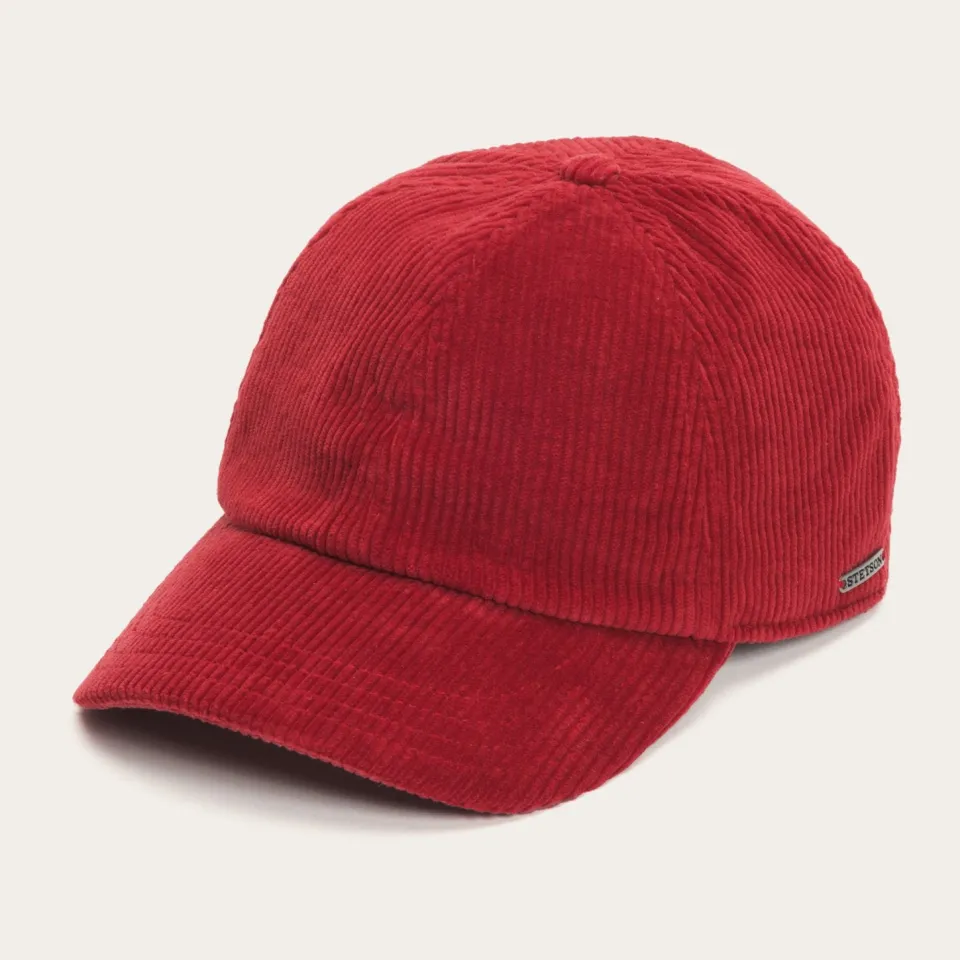 Stetson Cord Baseball Cap Red New