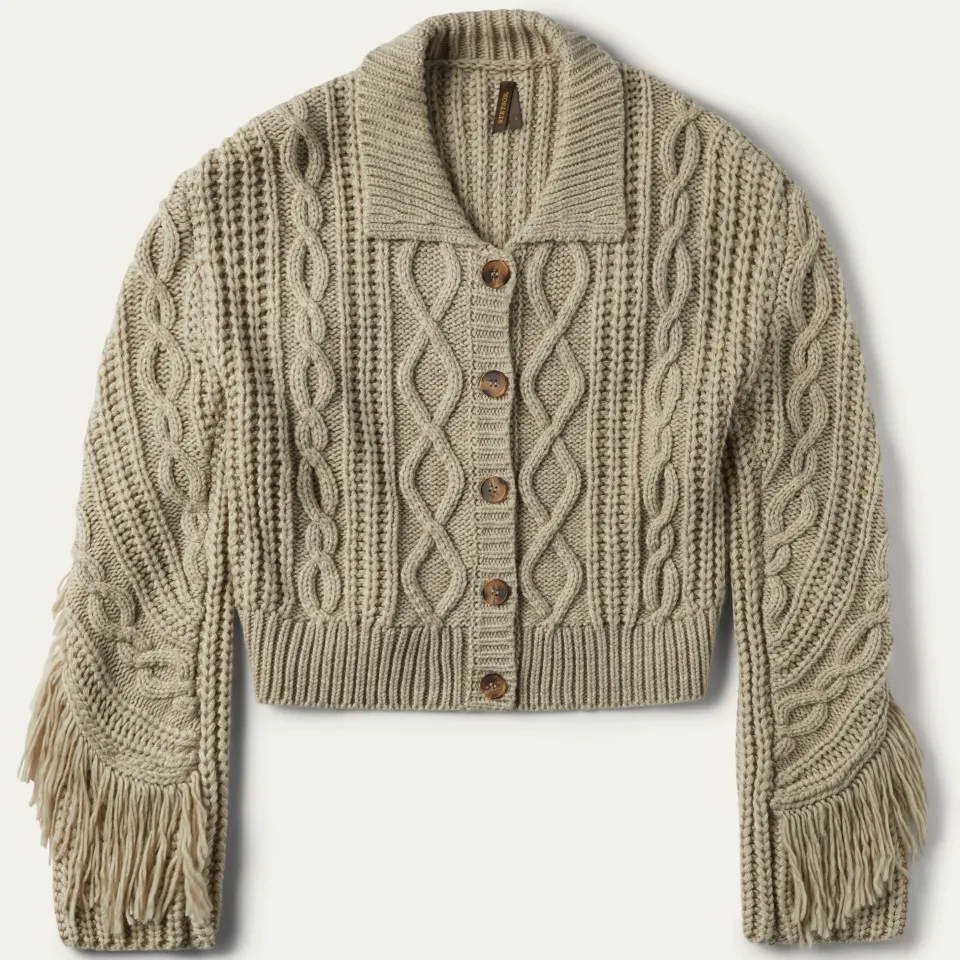 Stetson Cream Fringed Cardigan Tan Fashion