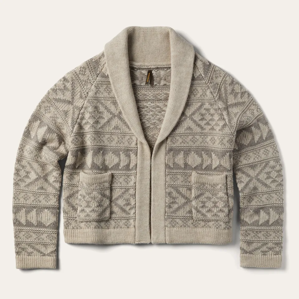 Stetson Cropped Shawl Collar Cardigan Brown Store