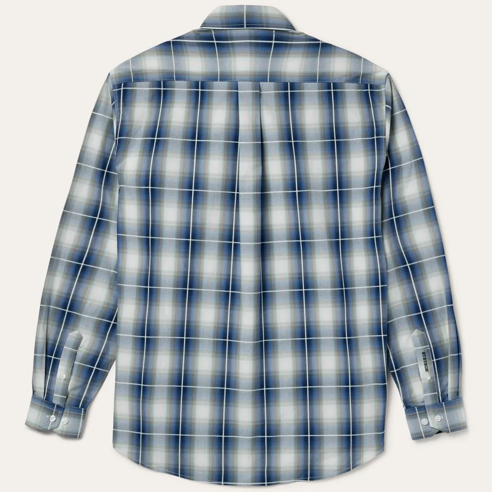 Stetson Crystal Plaid Button Down Shirt Blue Cheap