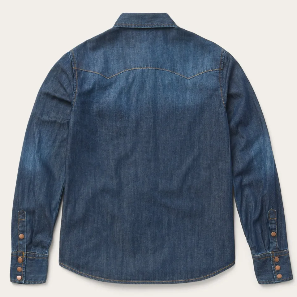 Stetson Dark Denim Snap Front Shirt Blue Store