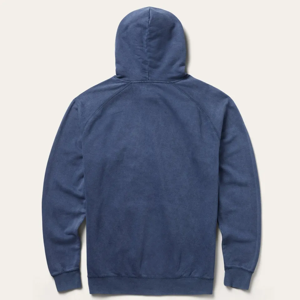 Stetson Distressed Logo Hooded Sweatshirt Blue Outlet