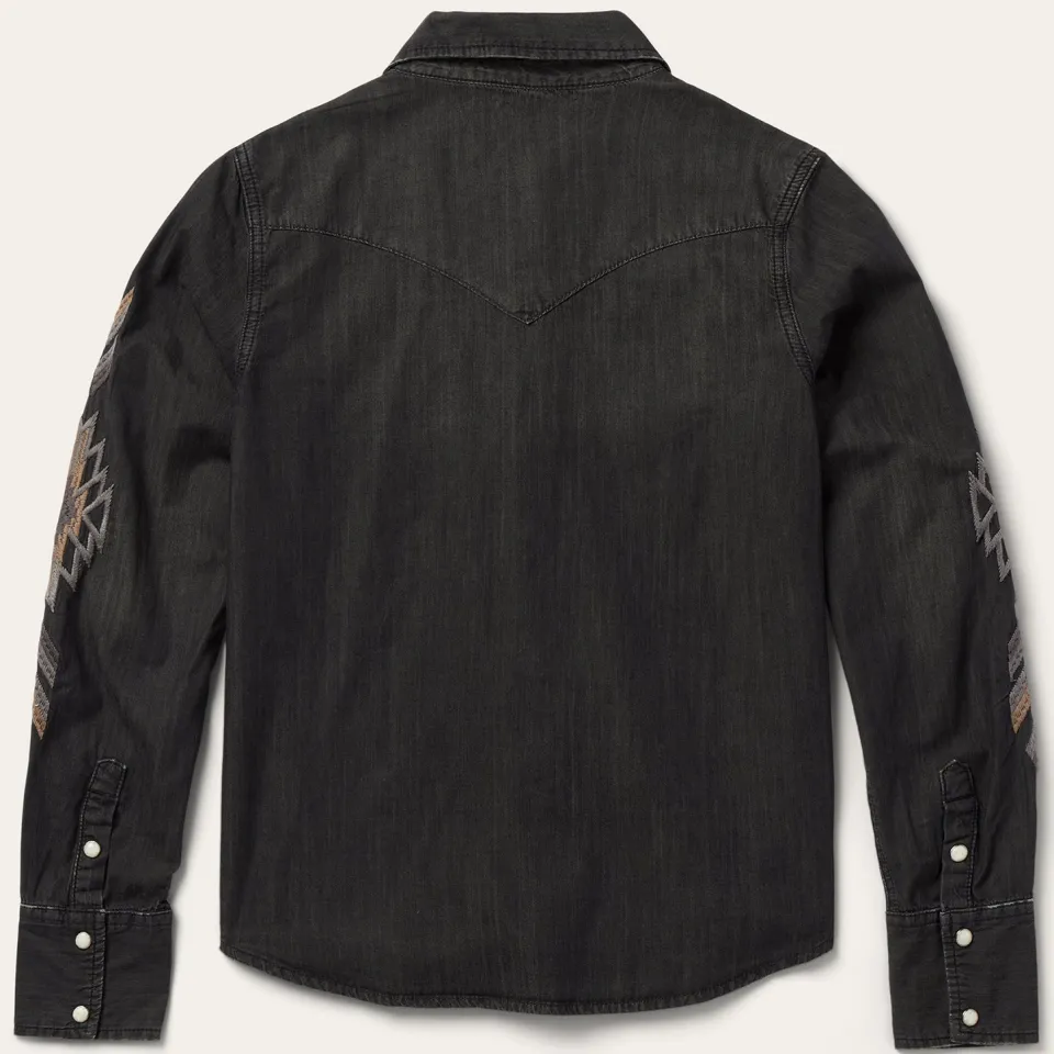 Stetson Embroidered Denim Shirt Black Fashion