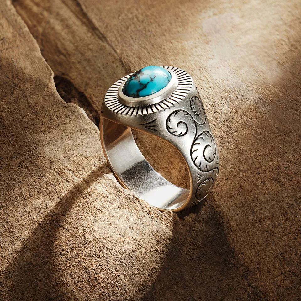 Stetson Filigree Ring with Turquoise Outlet