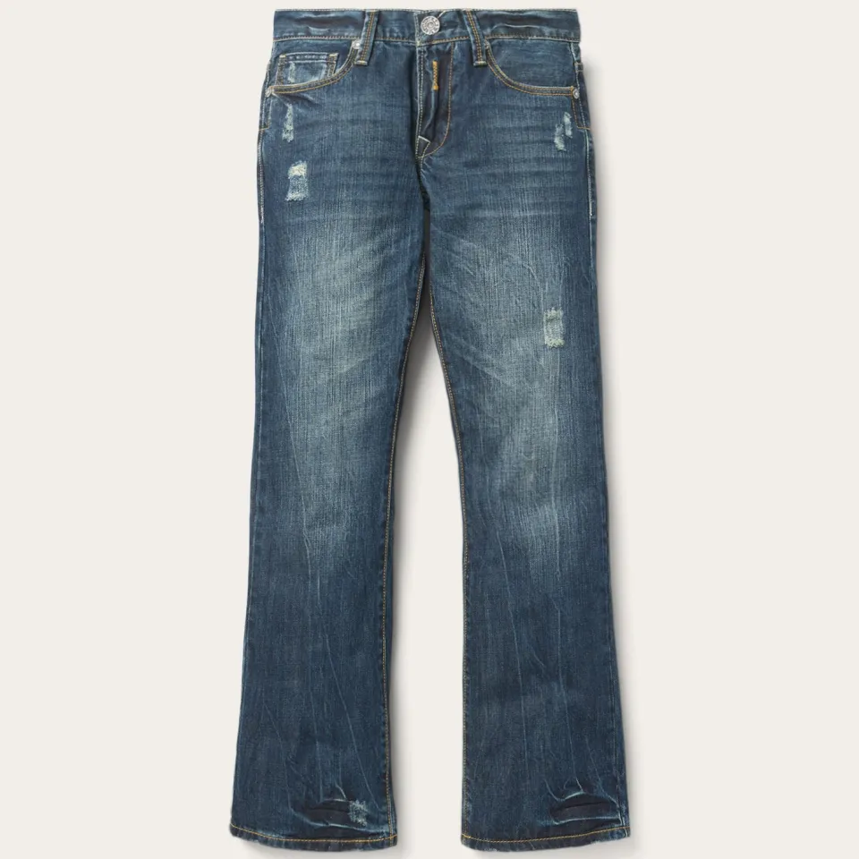 Stetson 1014 Fit Destructed Dark Wash Jeans Blue Clearance