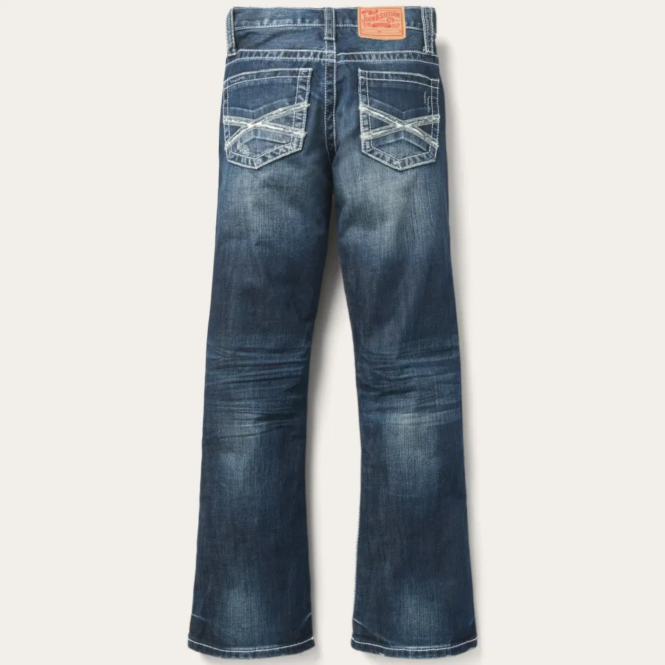 Stetson 1014 Fit Destructed Medium Wash Jeans Blue Store