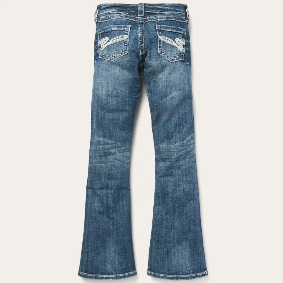 Stetson 816 Fit Jeans With White "S" Back Pocket Blue Discount