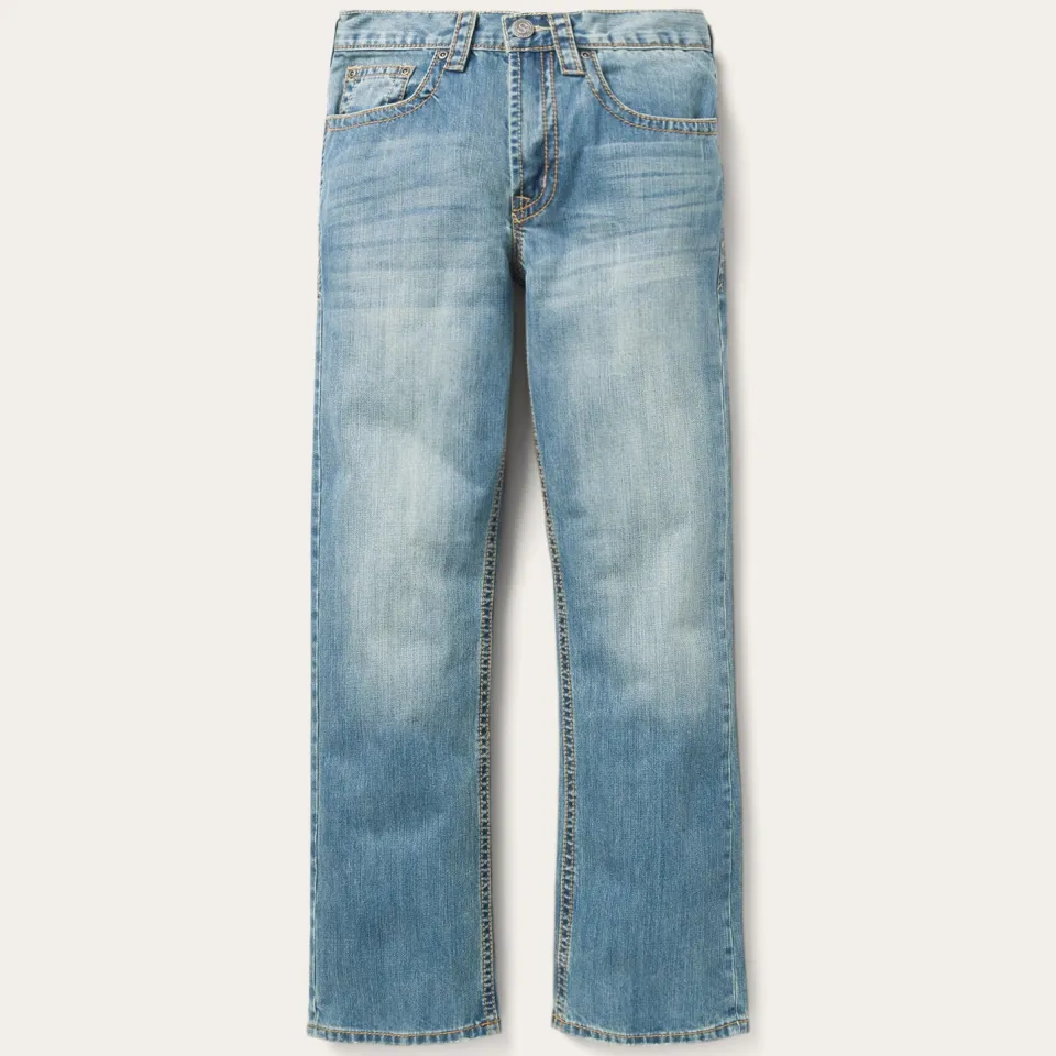 Stetson 1520 Fit Light Wash Jeans With Tacking Blue Outlet