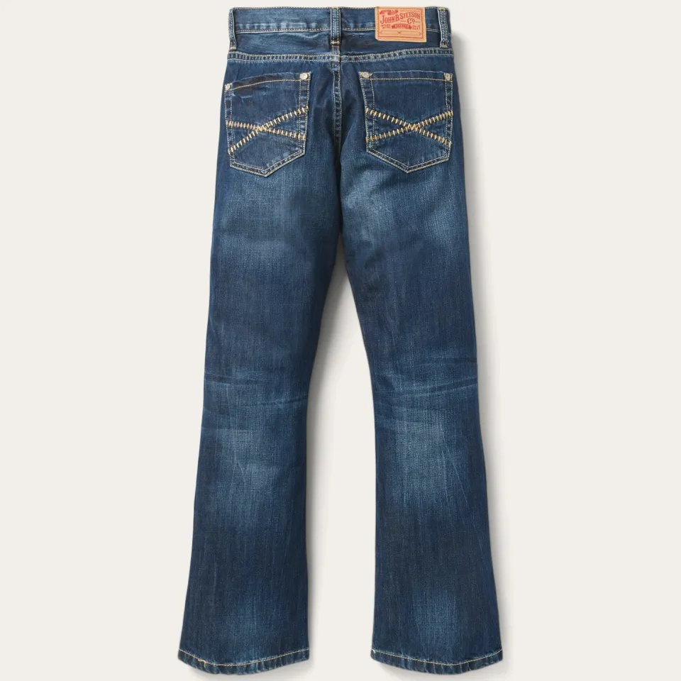 Stetson 1014 Fit Semi-Destructed Wash Jeans Blue Cheap