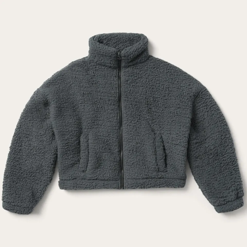 Stetson Fuzzy Teddy Bear Fleece Jacket Grey Outlet