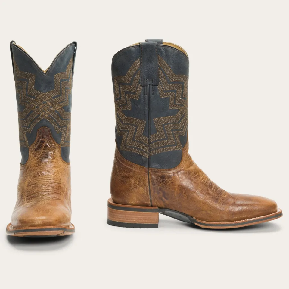 Stetson Goddard Burnished Blue   Leather Boot Brown Sale