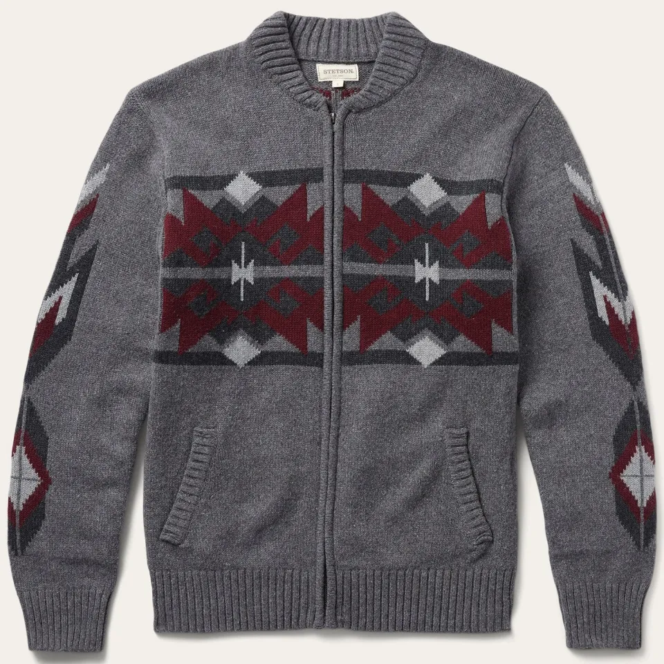 Stetson Aztec Cardigan Grey Sale