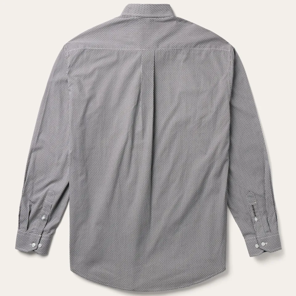 Stetson Geo Print Button Front Shirt Grey Discount