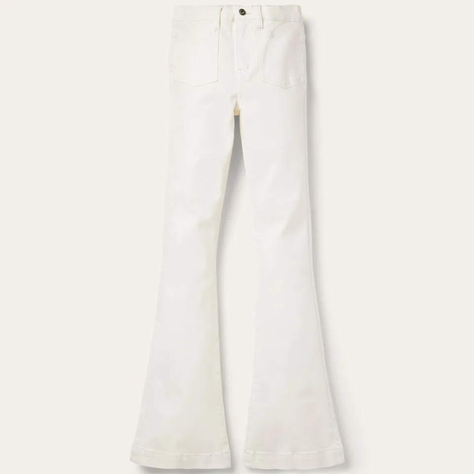 Stetson 921 High Rise Flare Fit Jean White Fashion