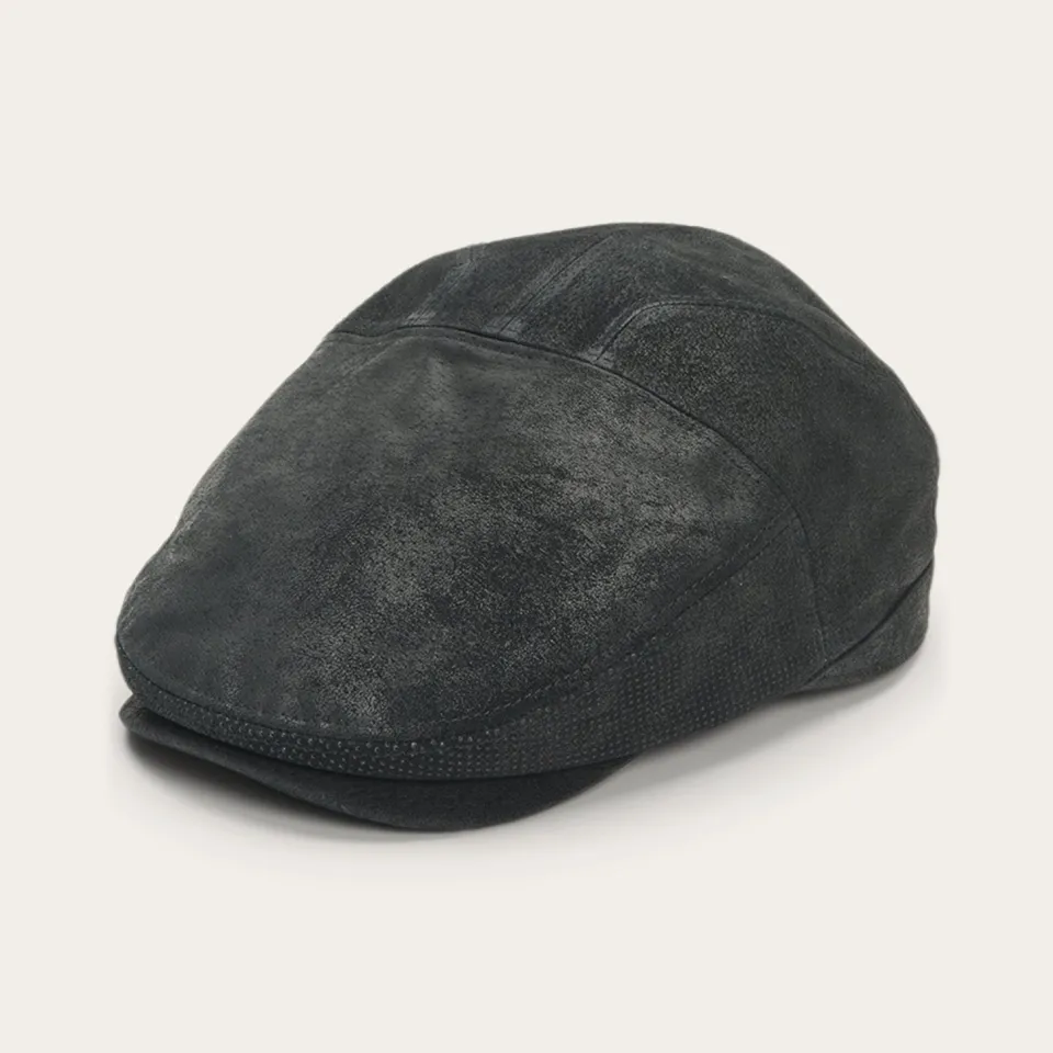 Stetson Hood Weathered Leather Ivy Cap Black Clearance