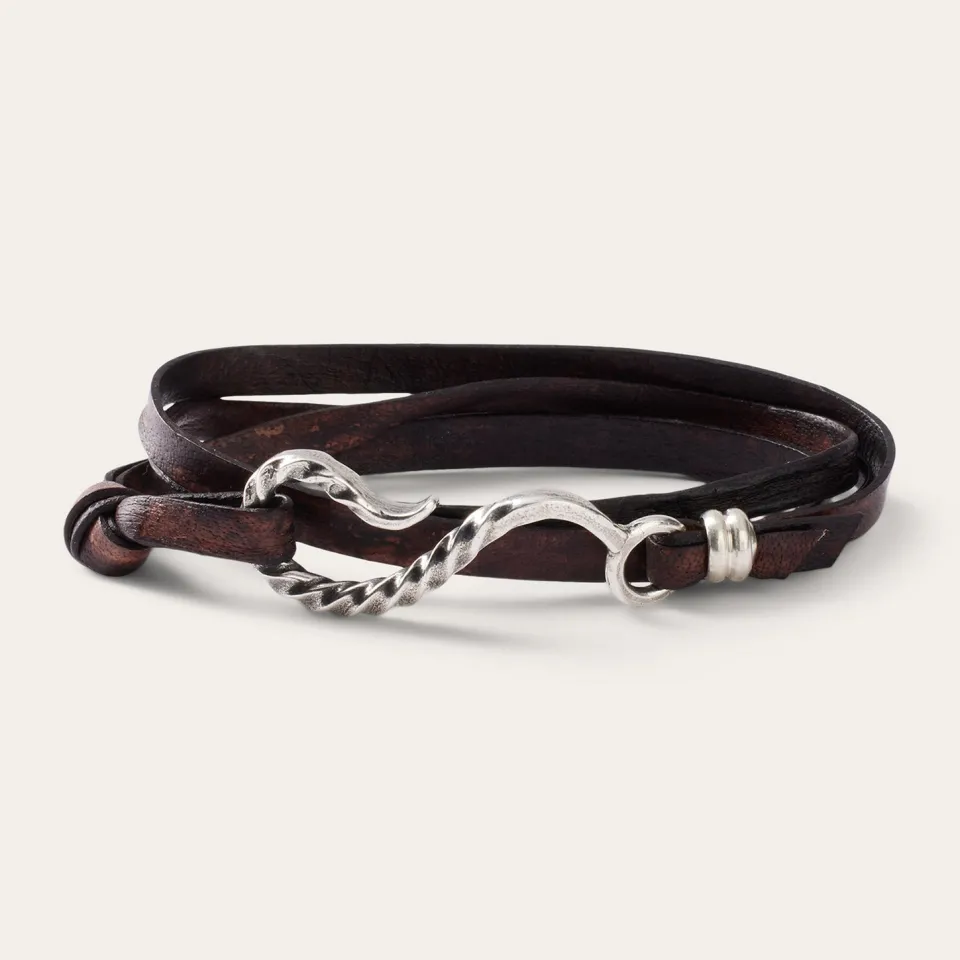 Stetson Hook Leather Bracelet Brown Leather Store