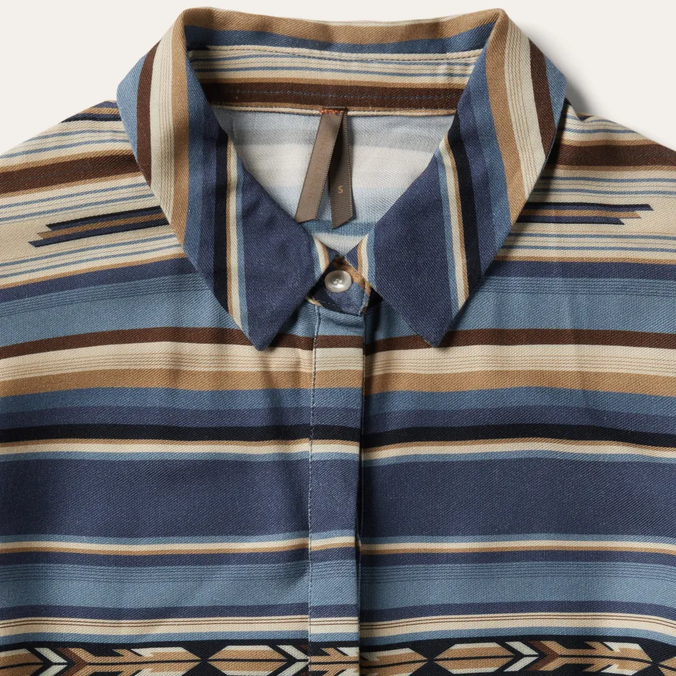 indigo_serape_print_dress_2.webp Stetson Indigo Serape Print Dress Blue Fashion