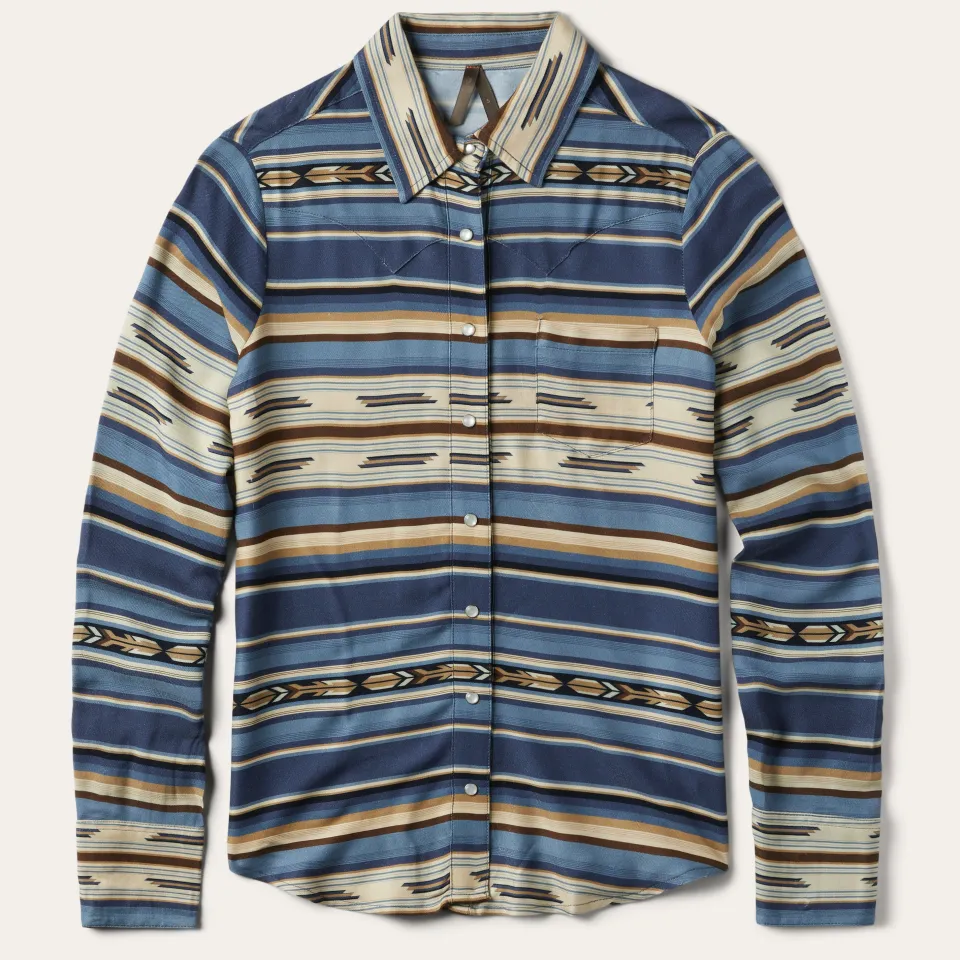 Stetson Indigo Serape Print Shirt Blue Sale