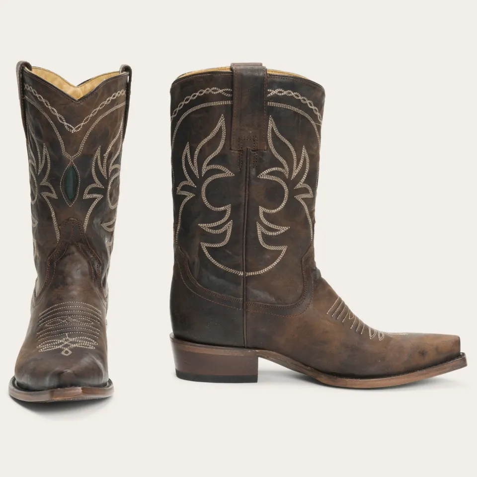 Stetson Iris Mid-Calf Embroidered Boot Brown Clearance