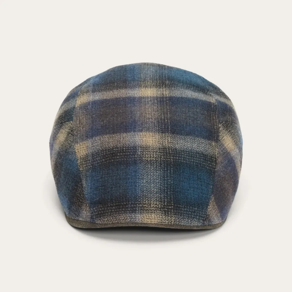 Stetson Ivy Virgin Wool Cap Blue Beige Check Cheap