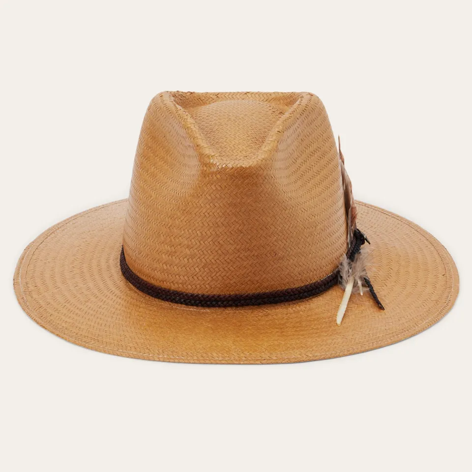 Stetson Juno Shantung Straw Fedora Sand Hot